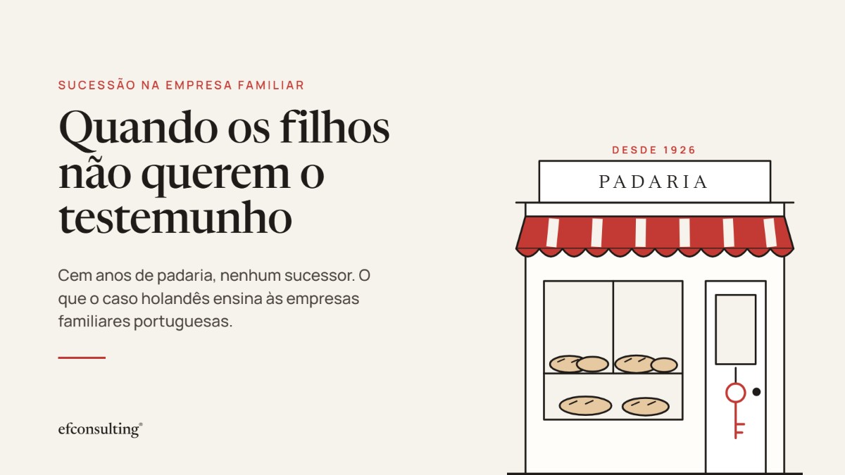 Ilustração de uma padaria com toldo vermelho, montra com pães e uma chave pendurada na porta.