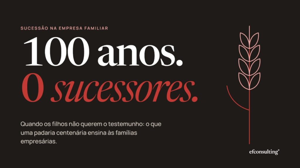 Capa do artigo: sobre fundo escuro, o texto “100 anos. 0 sucessores.” ao lado de uma espiga de trigo desenhada em linha vermelha.